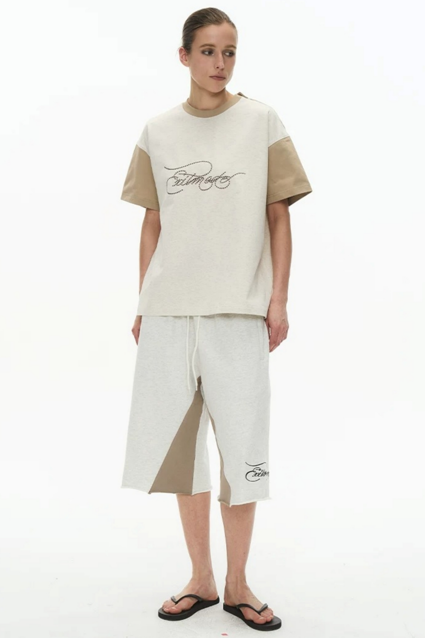 Exitmode Retro Distressed Floral Embroidery T-Shirt