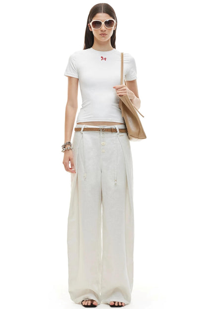 Tencel Linen Wide-Leg Pants