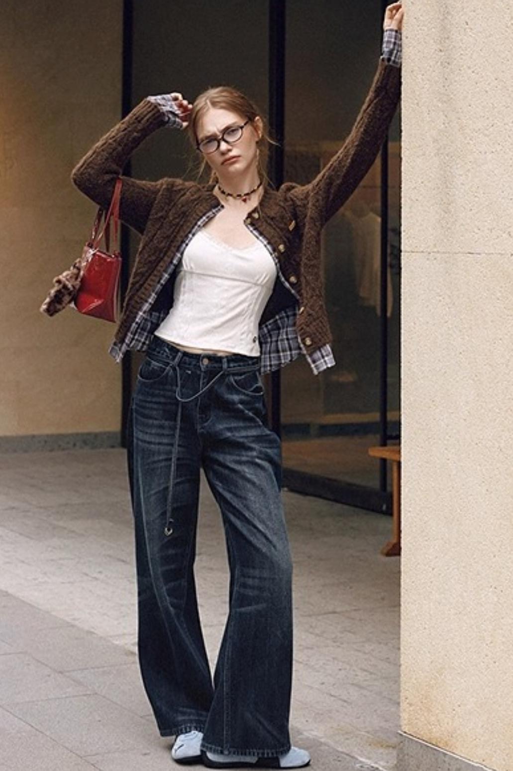 Dark Blue Vintage Whiskered Pants