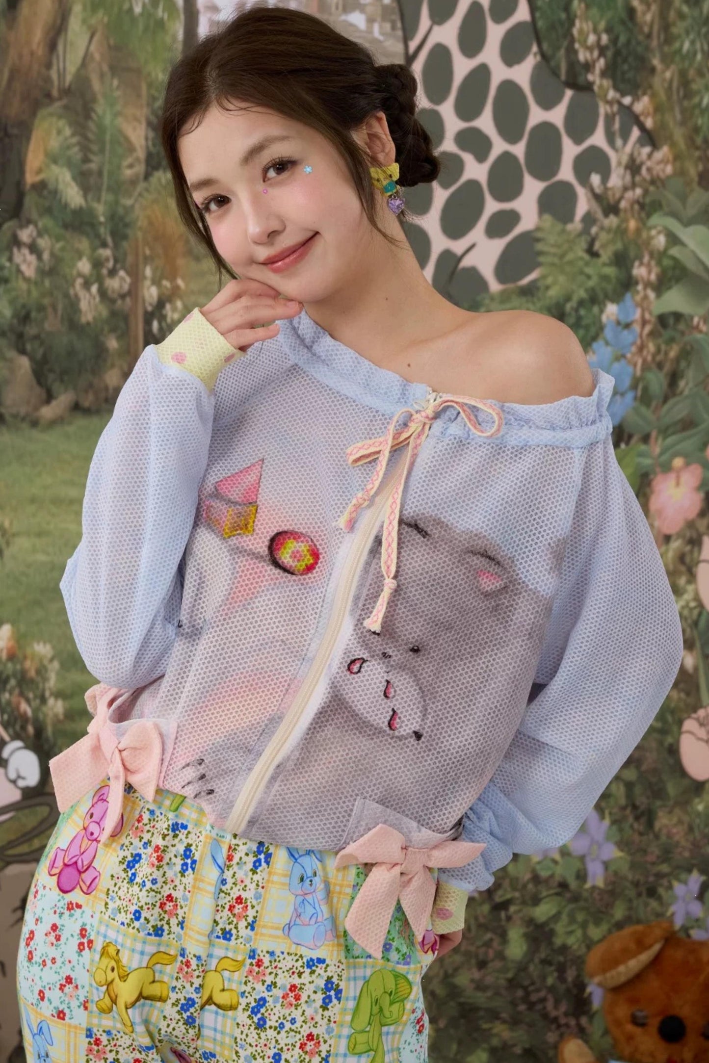 Illustration Mesh Sun Protection Top