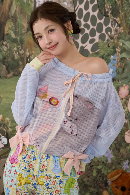 Illustration Mesh Sun Protection Top