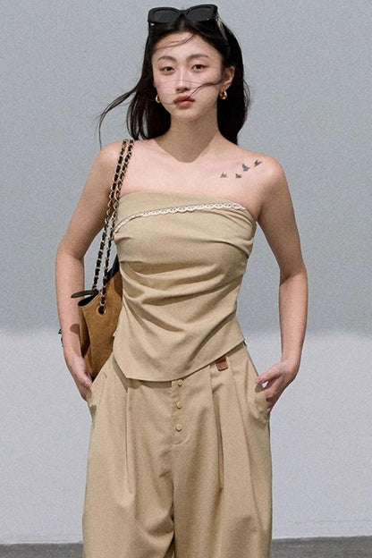 Sleeveless Waist-Cinched Casual Set-Up