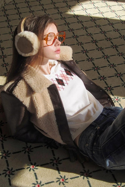 White Diamond Wool Knit Sweater