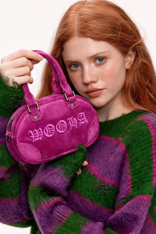 Classic Embroidery Mini Bowling Bag