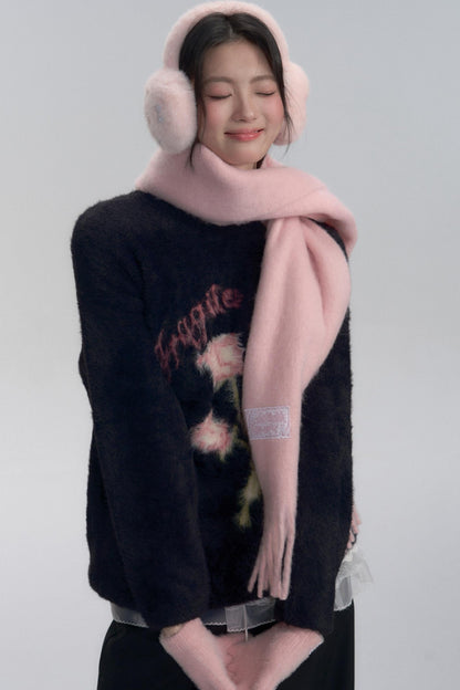 Mink Rose Fluffy Sweater