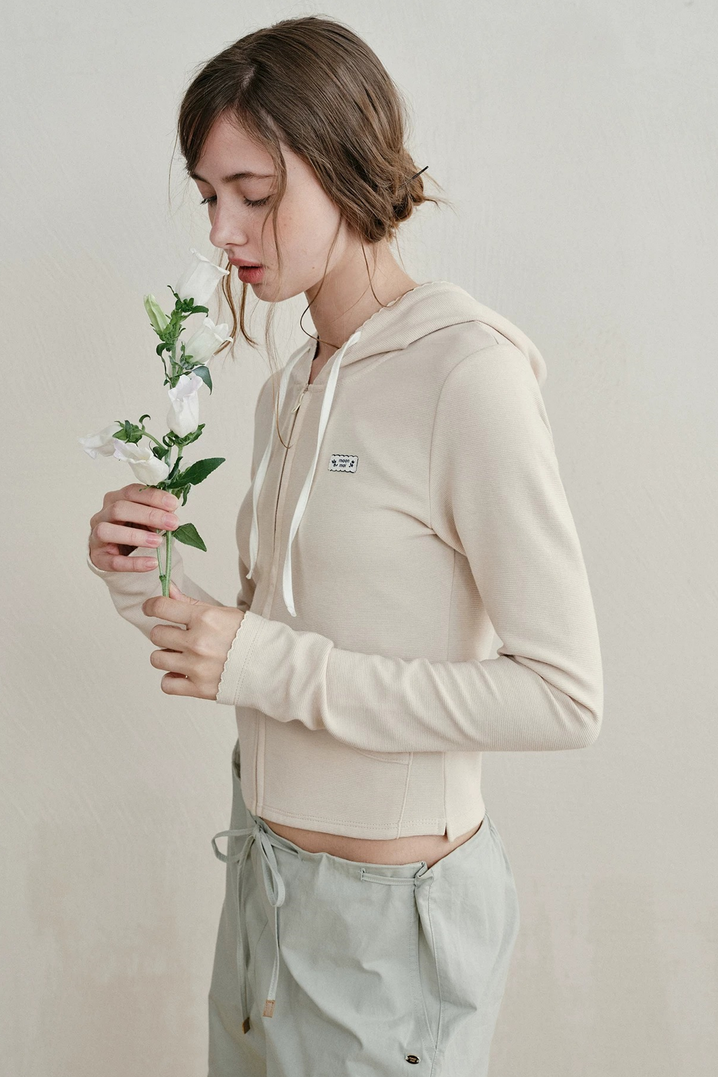 Lightweight Waffle Knit Hooded Jacket