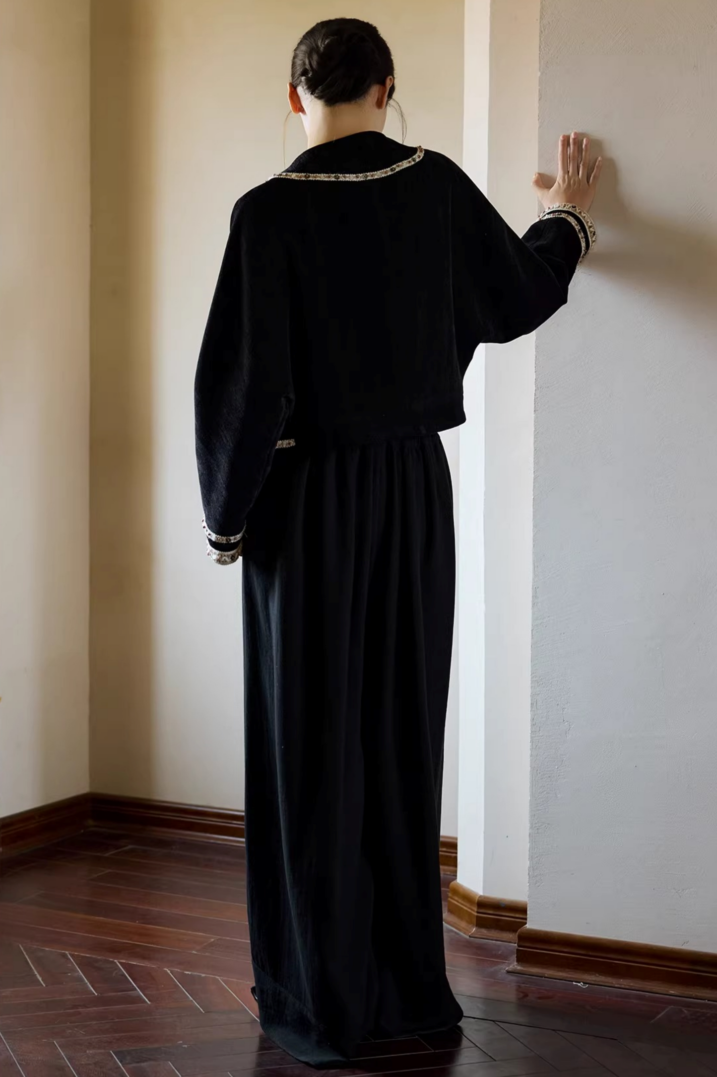 Ethnic Black Cocoon Jacket