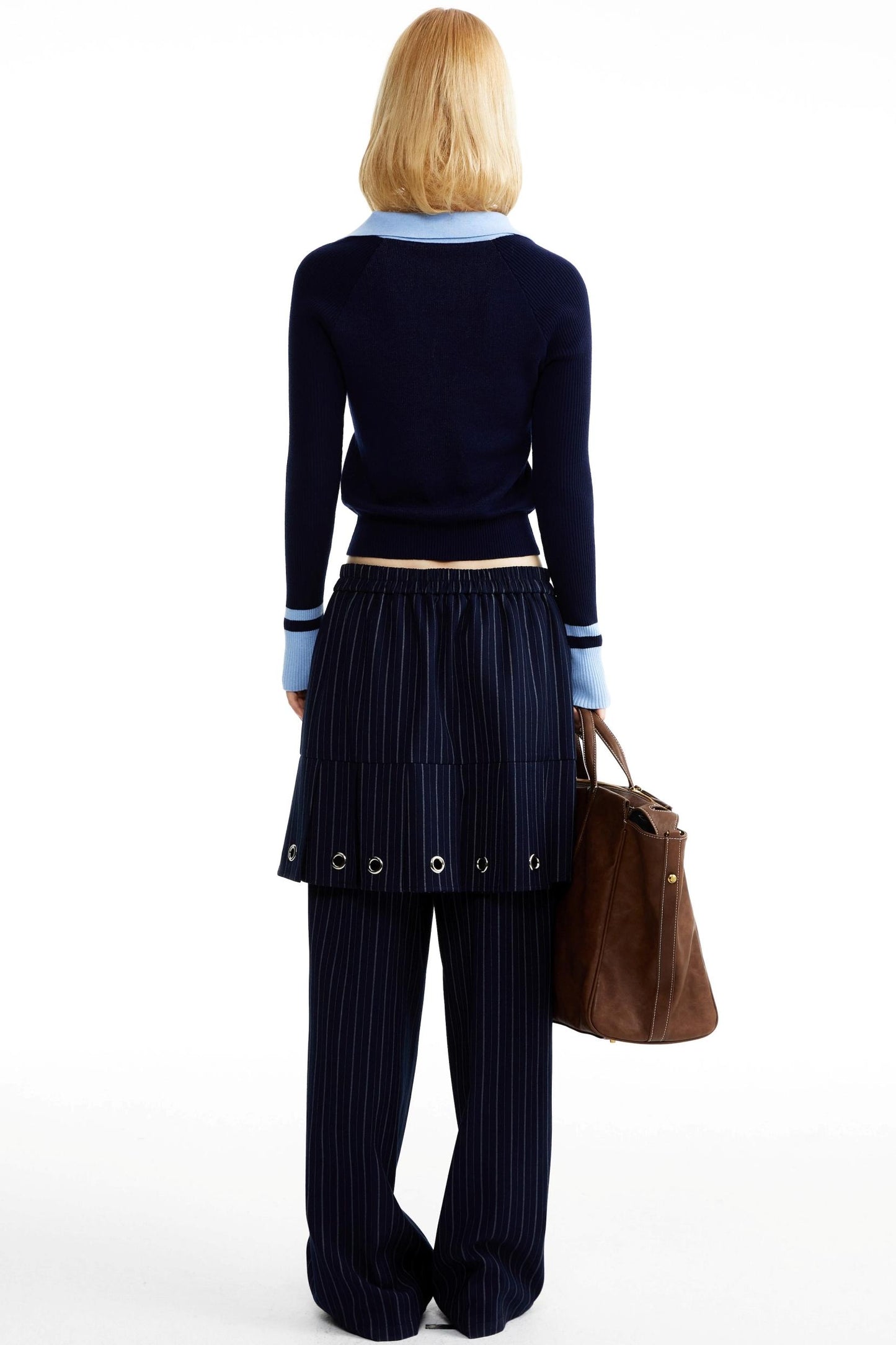 Fake Two-Piece Culottes Straight Pants