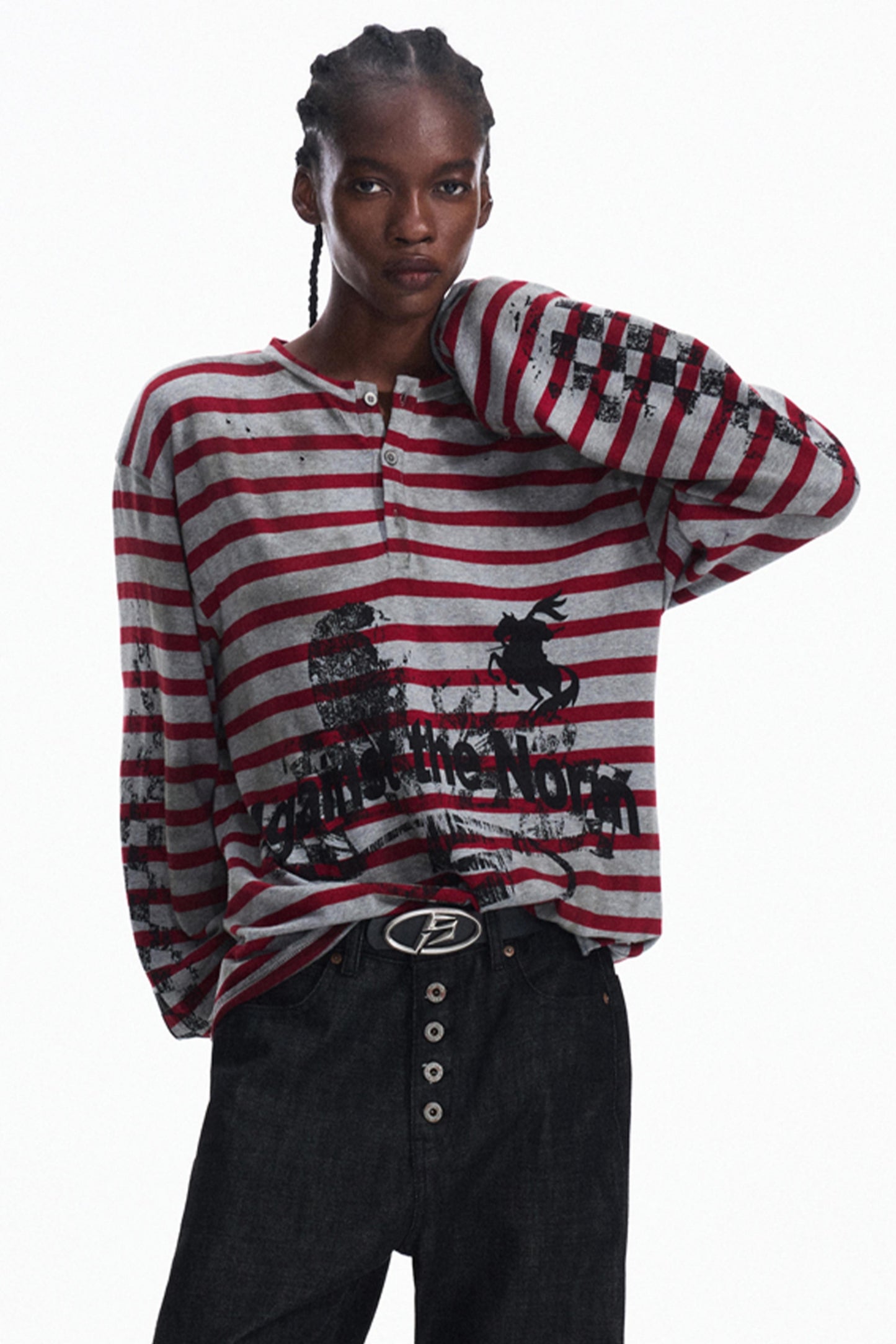 Splashed Ink Stripe Top