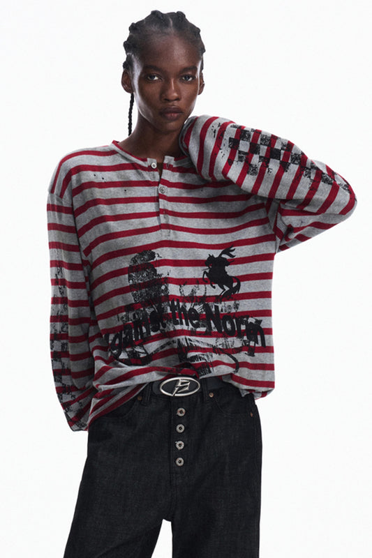 Splashed Ink Stripe Top