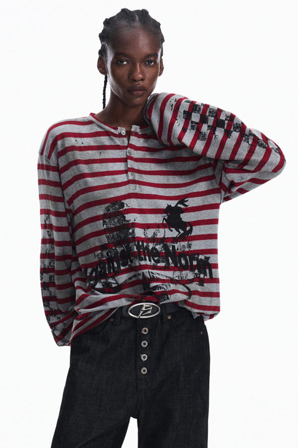 Splashed Ink Stripe Top