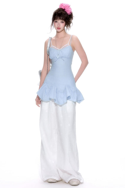 Summer Plaid Halter Top