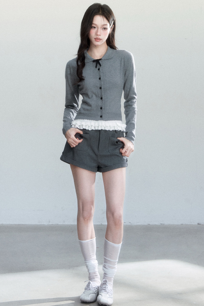 Silent Film Knit Cardigan Set-Up