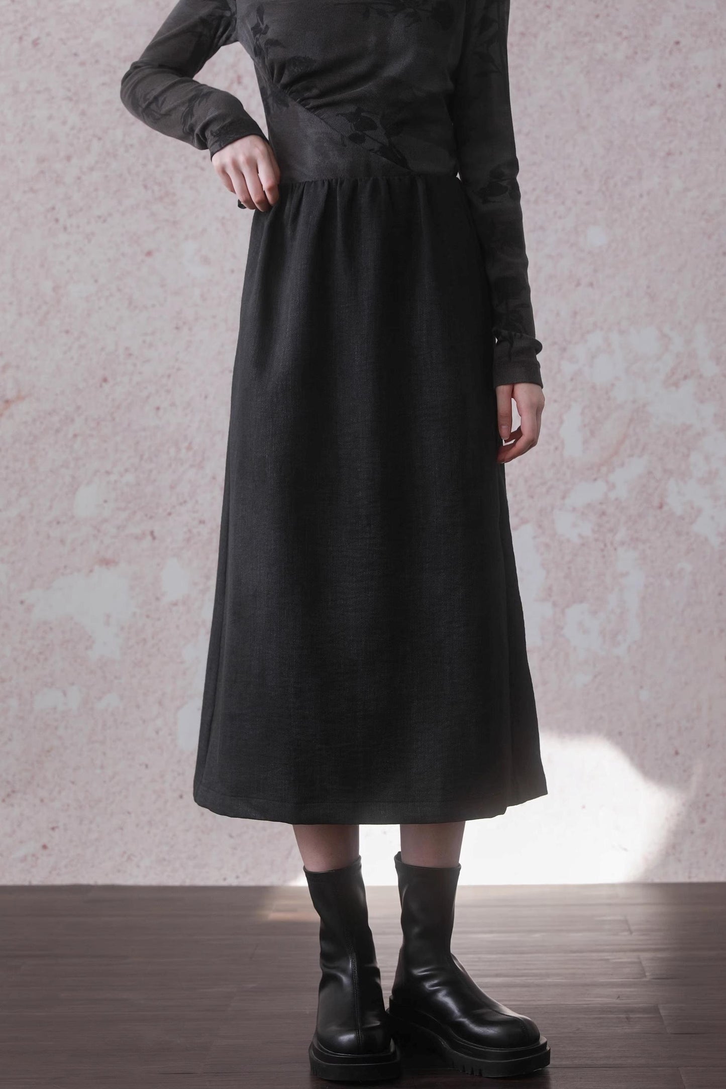 Rock Black Tie-dye Skirt