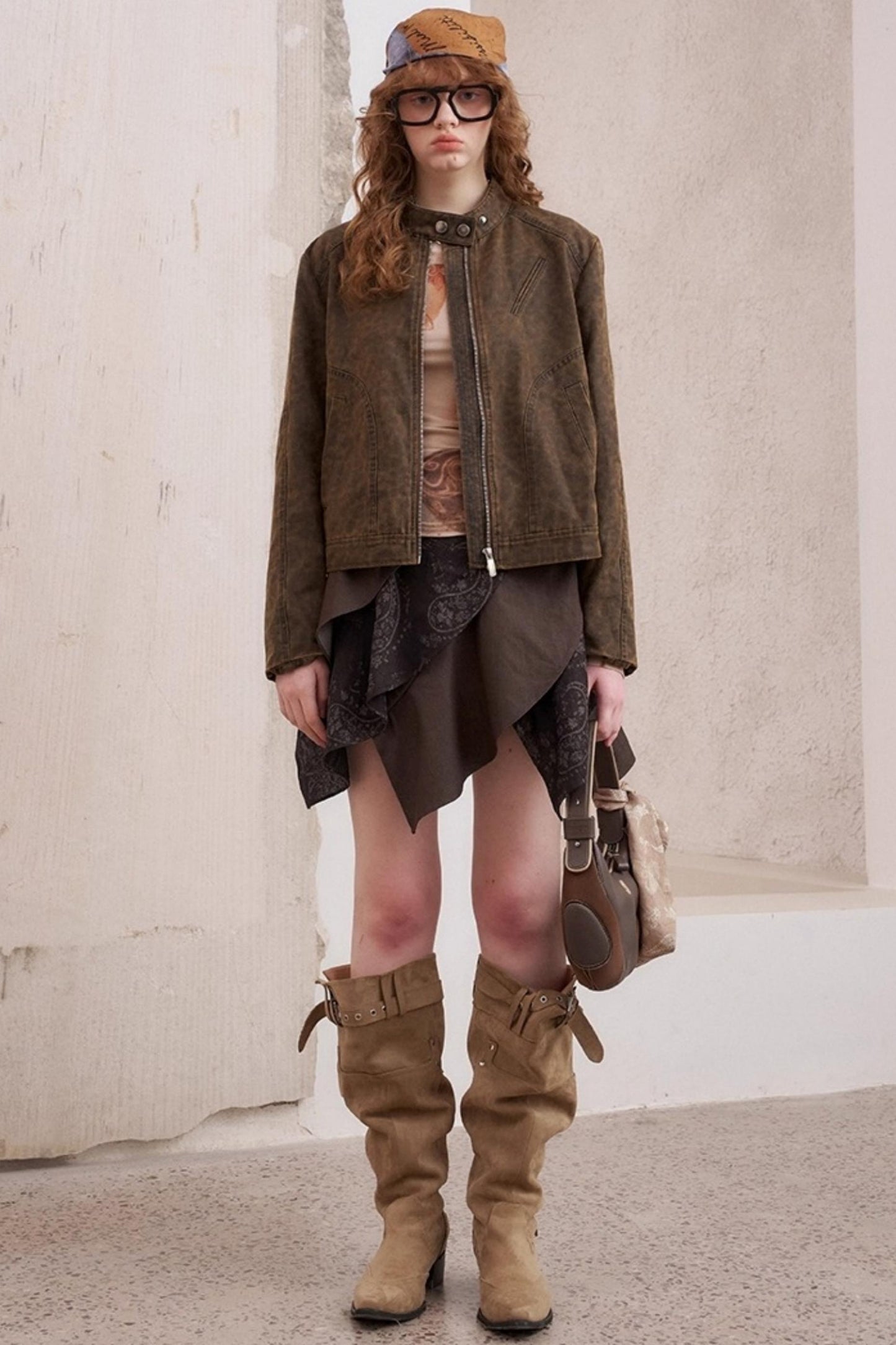 Washed Short Shoulder Jacket