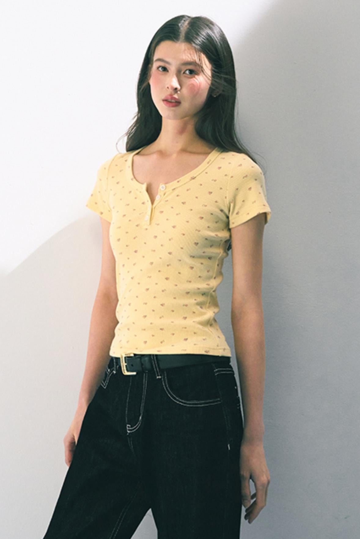 Floral Slim Fit Knit T-Shirt