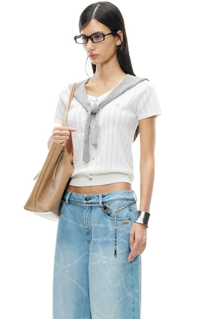 Tencel Linen Color-Block T-Shirt