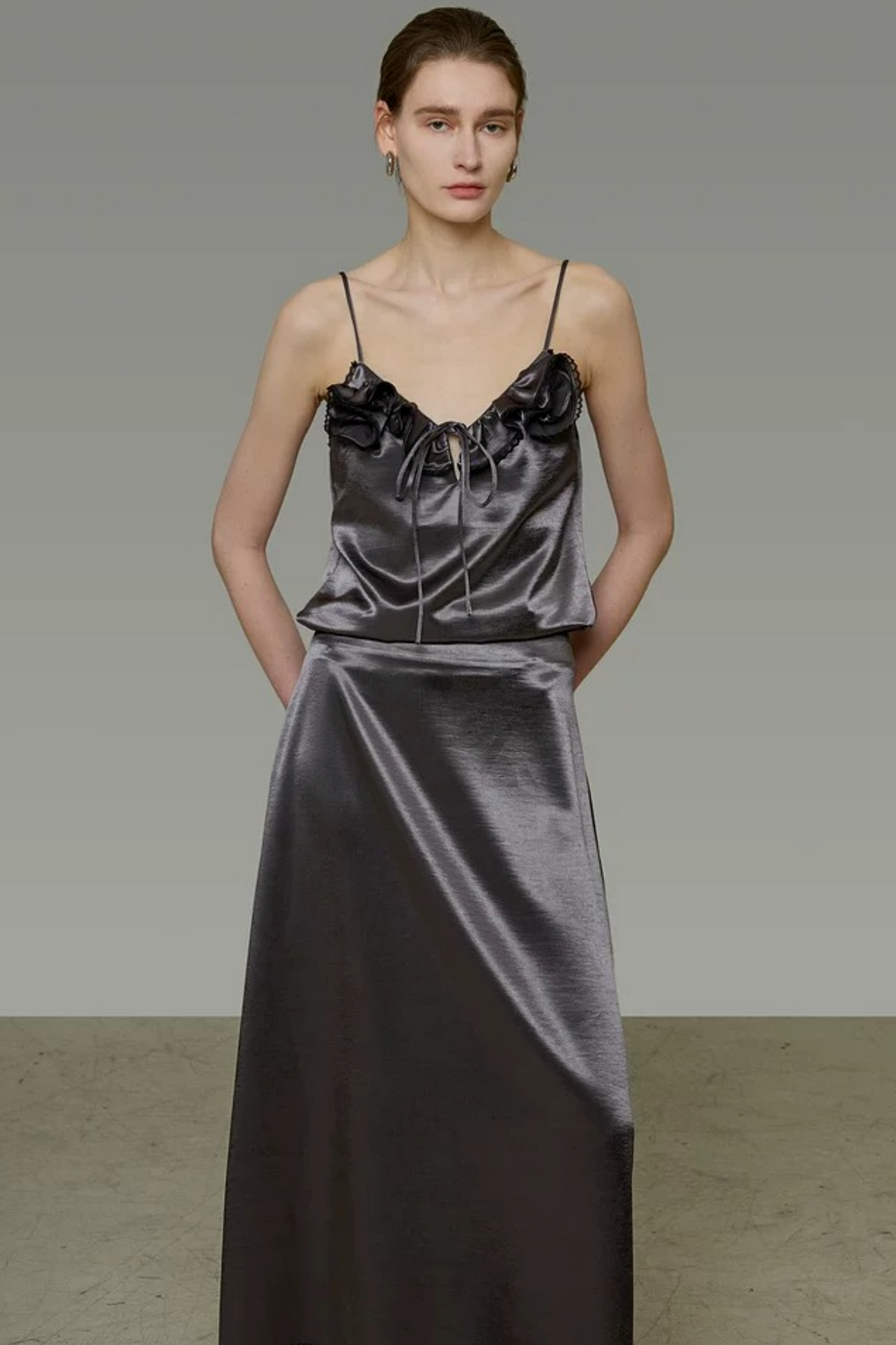 Lace-Trimmed Satin Camisole