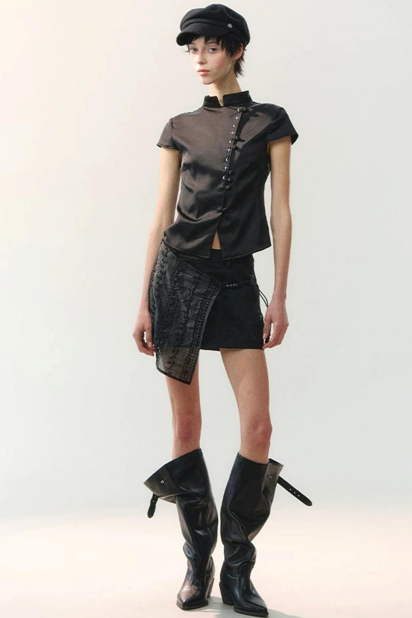 Ink Pearl Layered Skirt