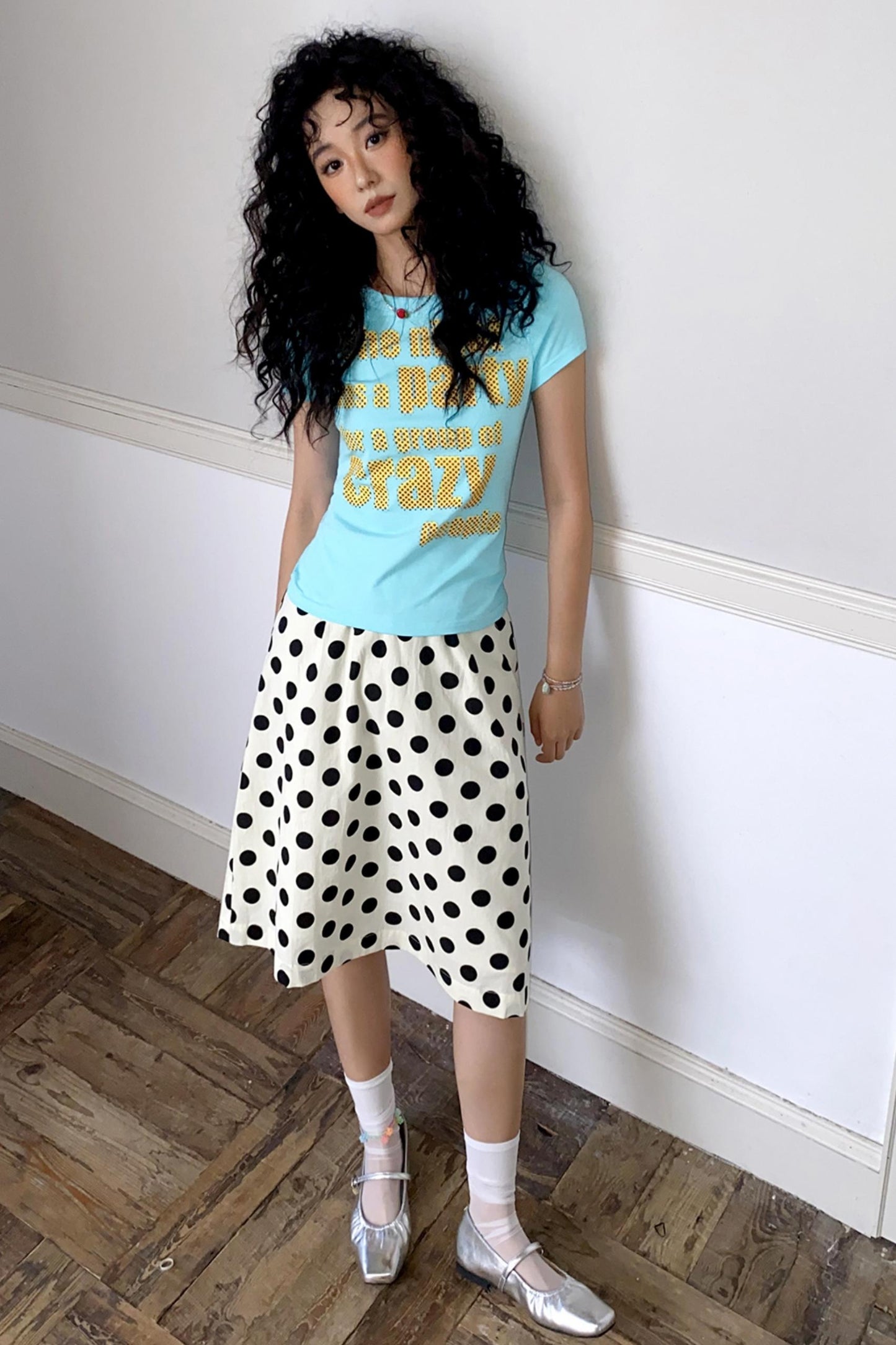 Retro Casual Polka Dot Skirt