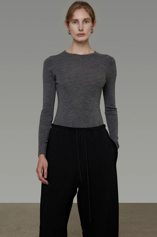 Wool Crew Neck Knitted Sweater