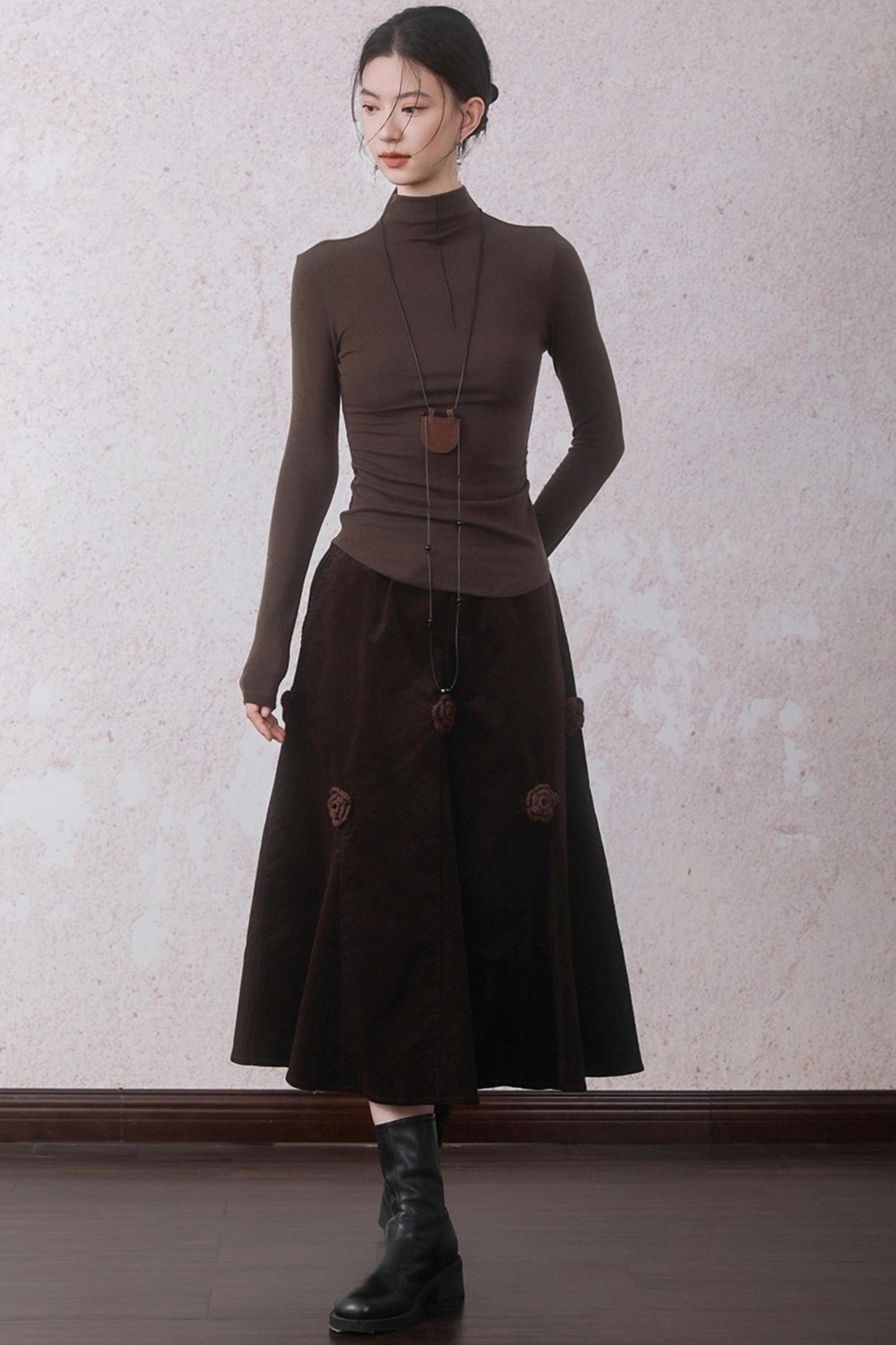 Autumn Warm Semi-Turtleneck T-shirt