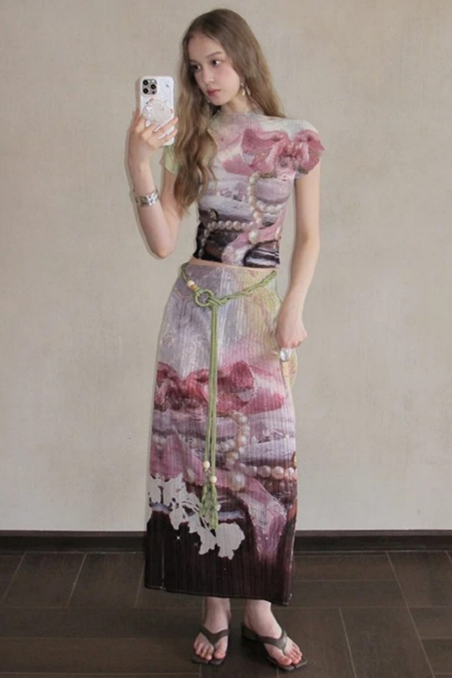 Monet's Pearl Pleated Top