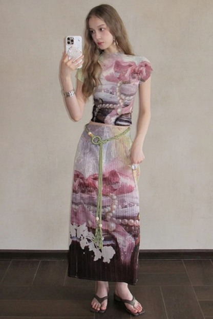 Monet's Pearl Pleated Top