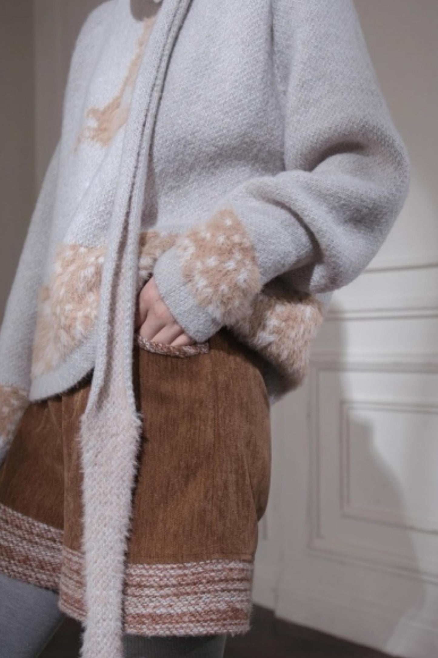 Snow Deer Faux Mink Sweater