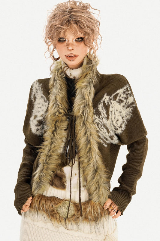 Retro Barn-Style Knit Cardigan