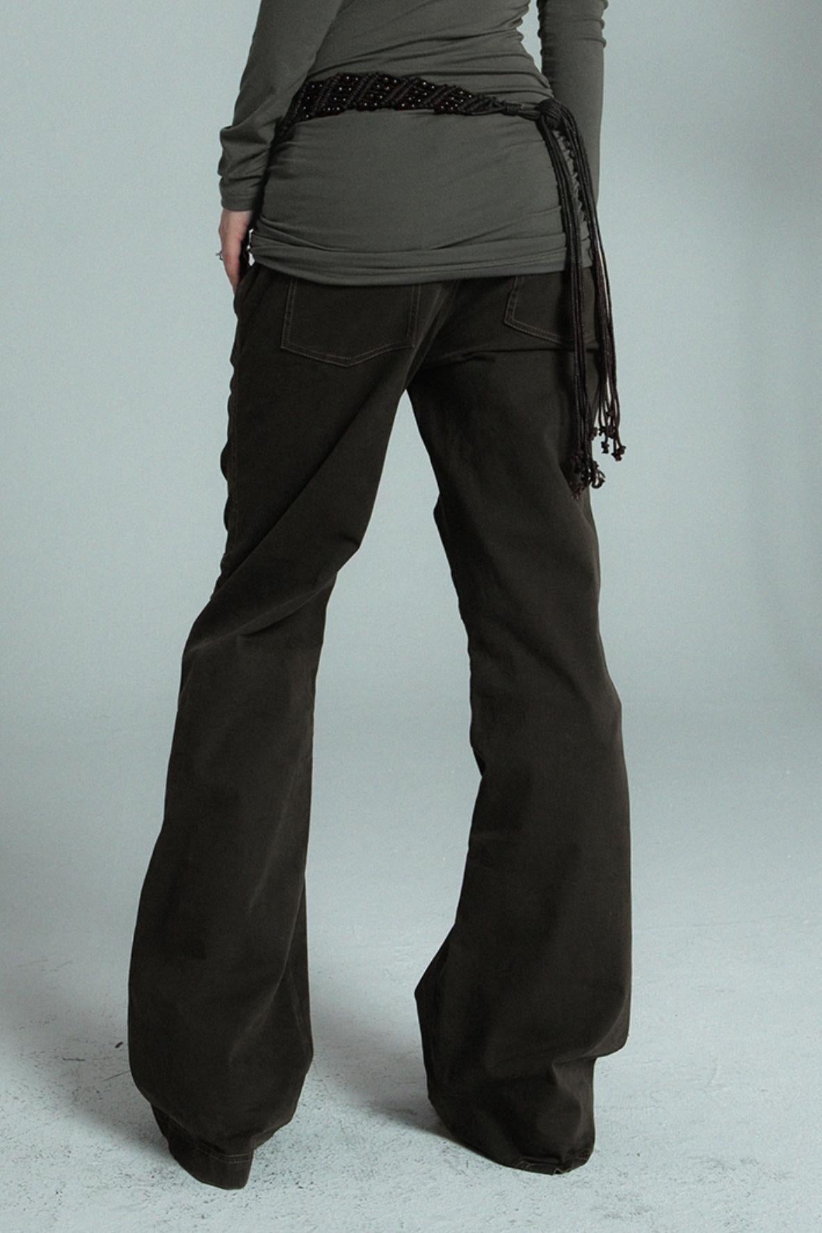 Slightly Loose Wash Cargo Flared Pants