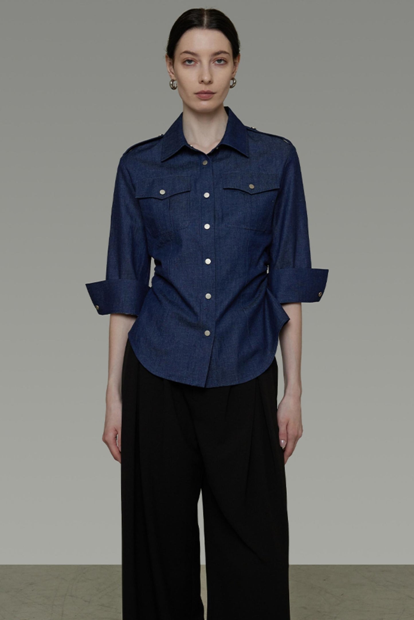 Dark Blue Slim-Fit Shirt