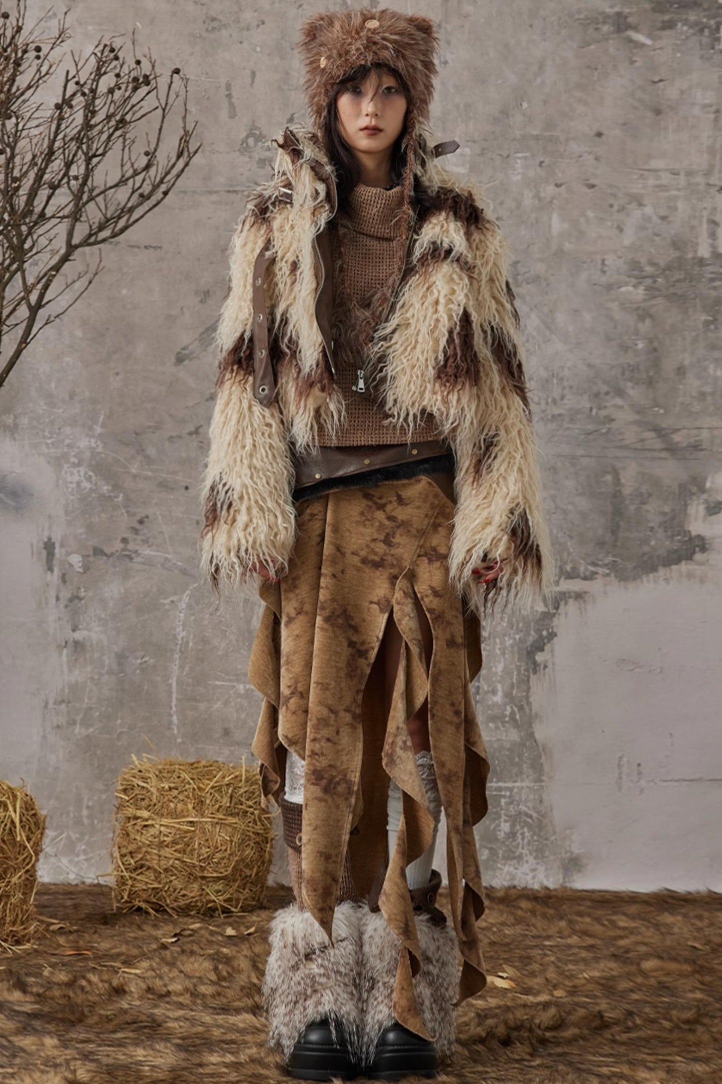 Wandering Style Retro Rivets Skirt