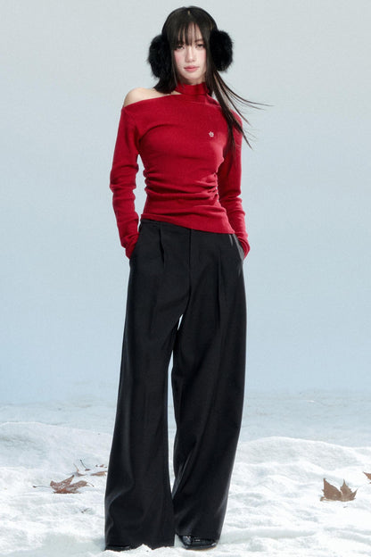 Korean Drape Wide-Leg Pants
