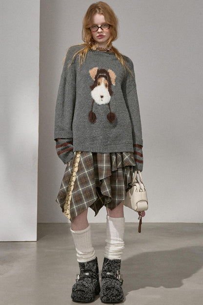 Hat and Puppy Knitted Top