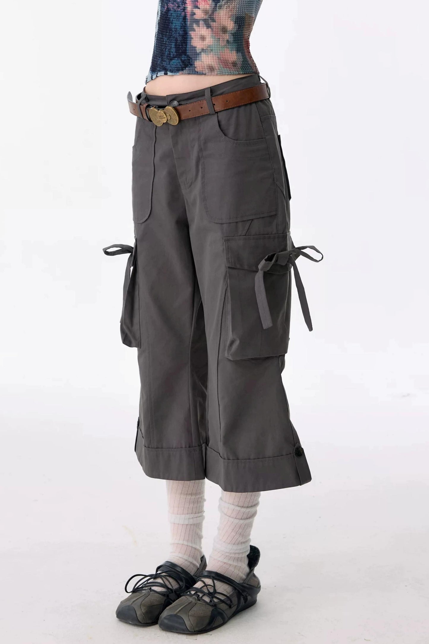 High-Waisted Workwear Casual Pants
