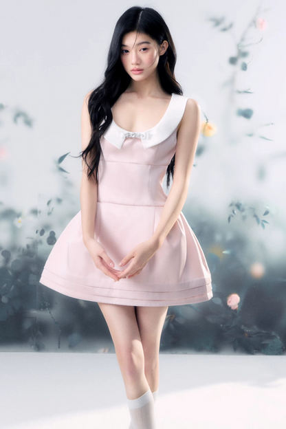 Pink Satin Vest Dress