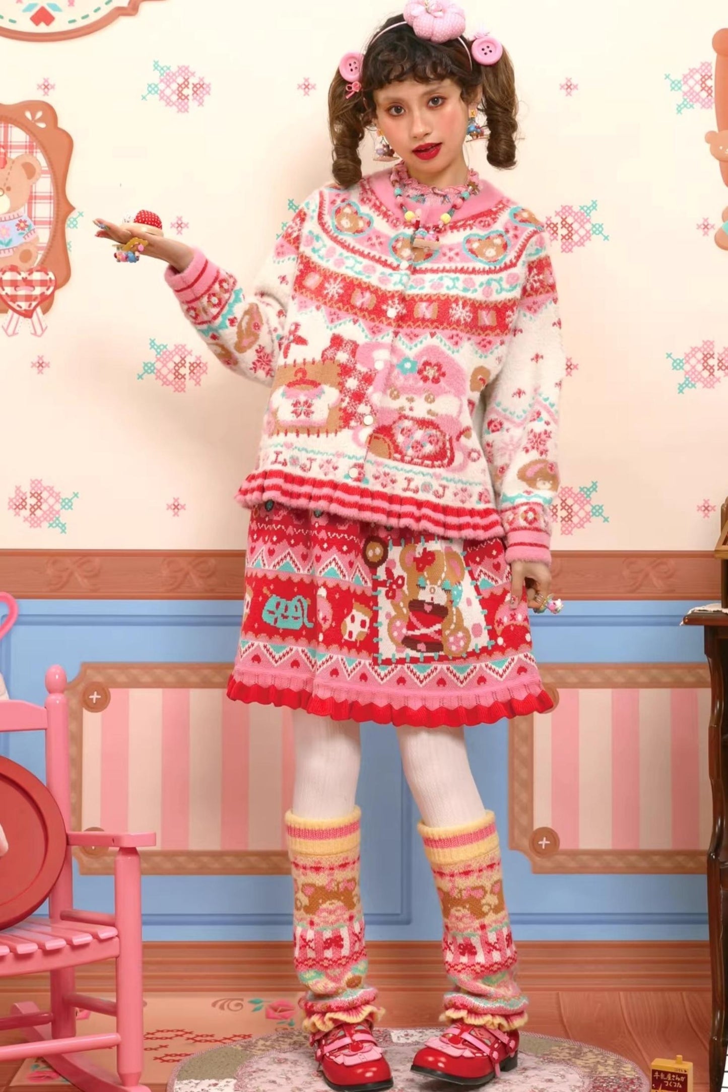 Fair Isle Knitted Lace Skirt