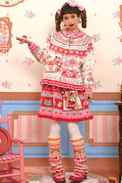 Fair Isle Knitted Lace Skirt
