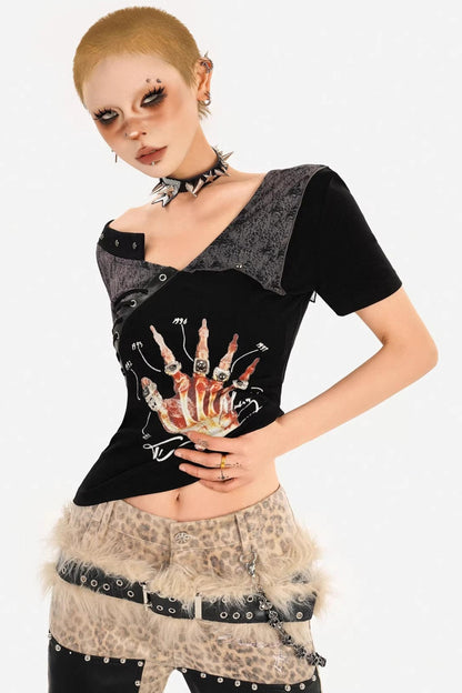 Gothic Lace-Up Rock Top