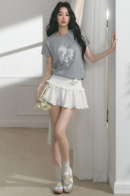 Floral Print Summer Short Sleeve Top