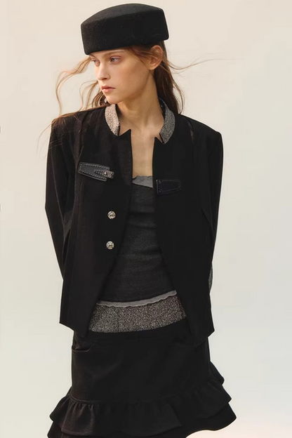 Jacke mit Tinte Border Patchwork