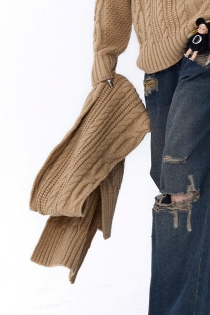 Vintage Paris Gray Knit Scarf