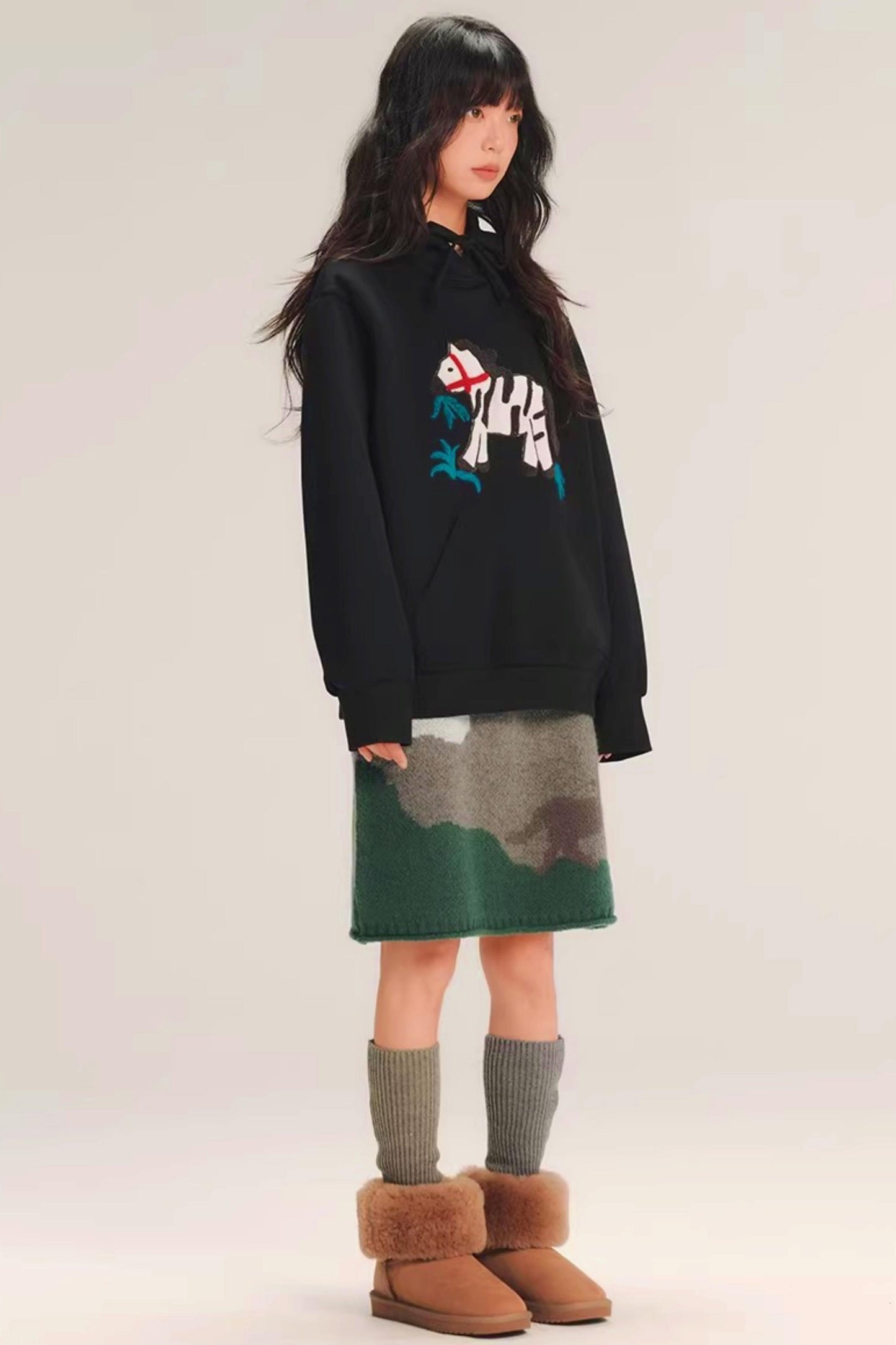 Color-Block Embroidered Hoodie