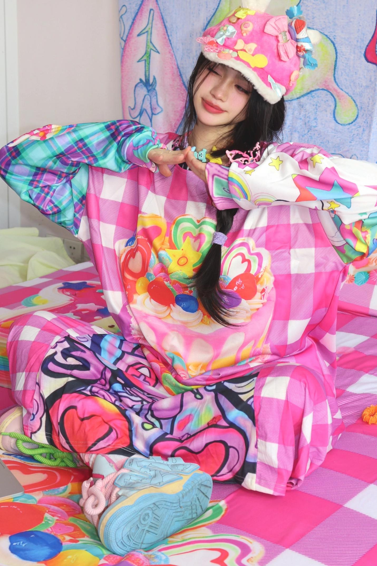 Y2K Plaid Sweatshirt Top