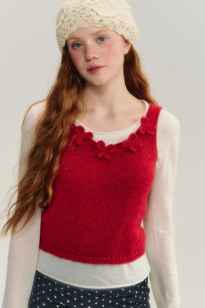 Crochet Bow Knitted Outer