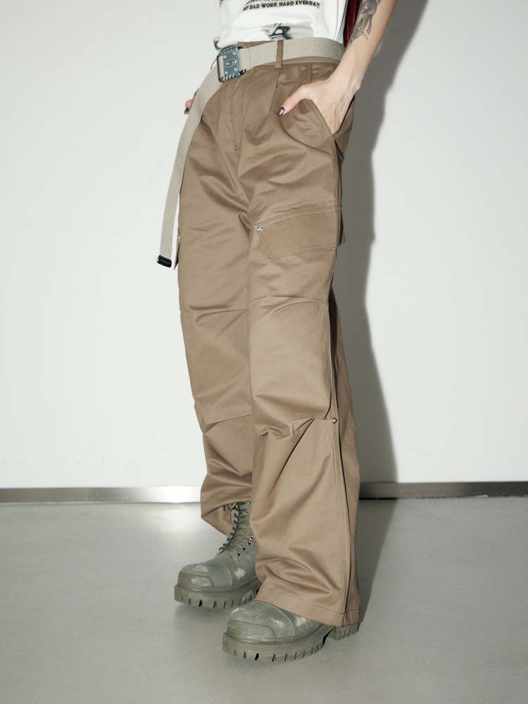 3D Multi Pocket Wide Cargo Pants