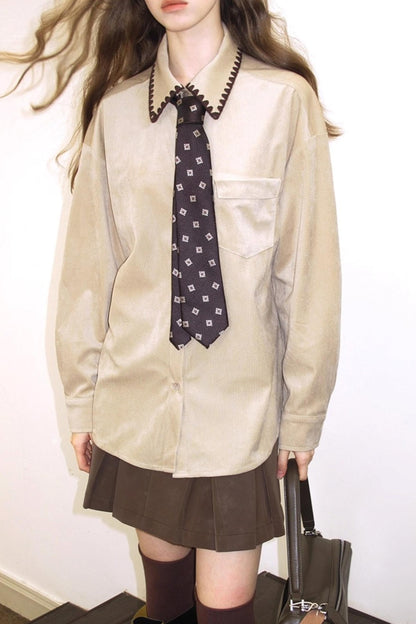 Shell-Edged Corduroy Winter Shirt