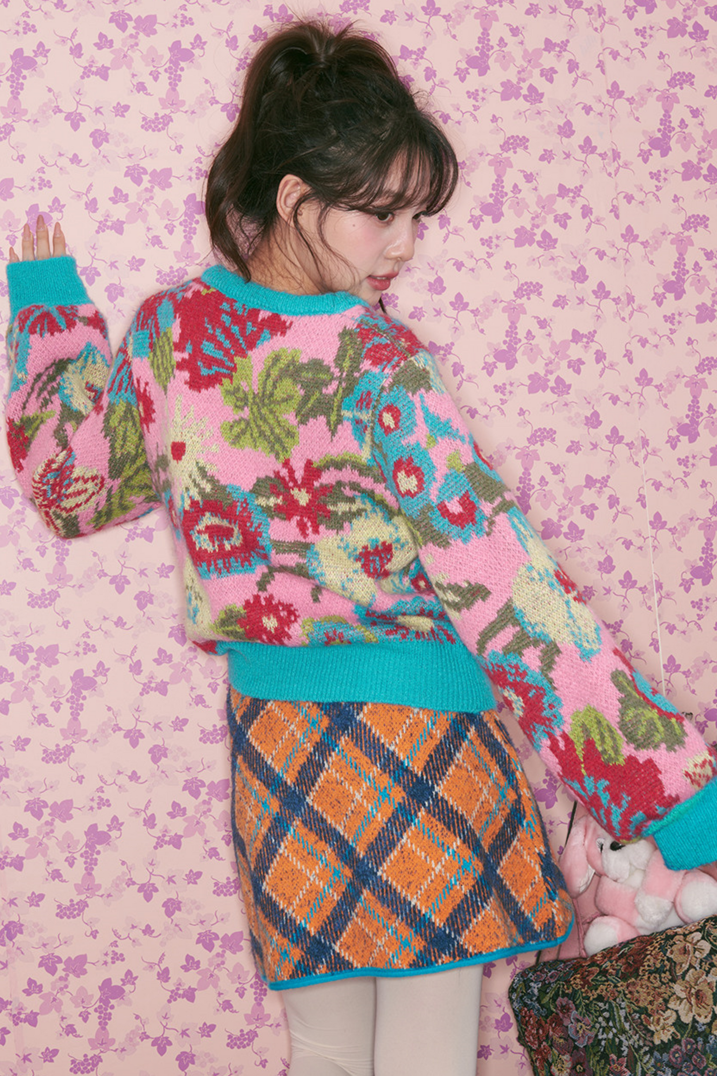 Floral Knit Retro Sweater