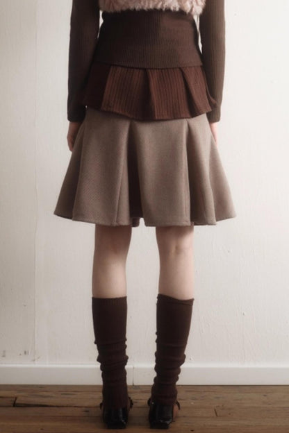 Retro High-Waisted Woolen Skirt
